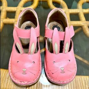 Livie and Luca Pink Bunny Mary Janes 12Y Easter Velcro